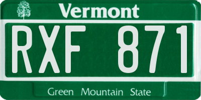 VT license plate RXF871
