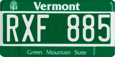 VT license plate RXF885