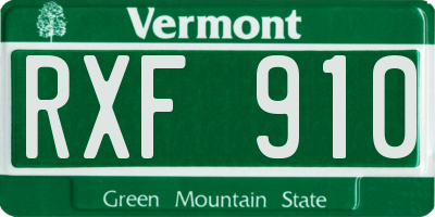 VT license plate RXF910