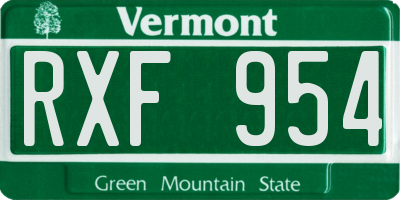 VT license plate RXF954