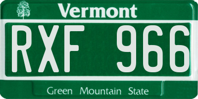 VT license plate RXF966