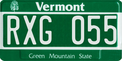 VT license plate RXG055