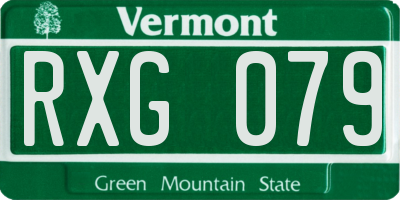 VT license plate RXG079