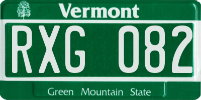 VT license plate RXG082