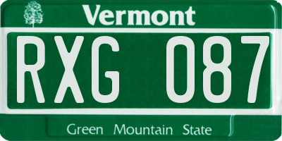 VT license plate RXG087