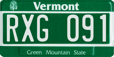 VT license plate RXG091