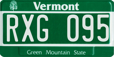 VT license plate RXG095