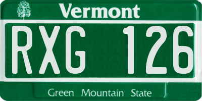 VT license plate RXG126