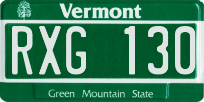 VT license plate RXG130