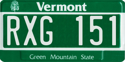 VT license plate RXG151