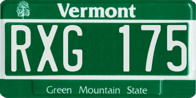 VT license plate RXG175