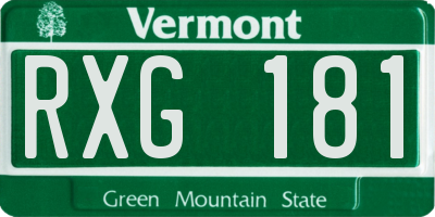 VT license plate RXG181
