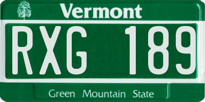 VT license plate RXG189