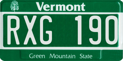 VT license plate RXG190