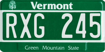 VT license plate RXG245