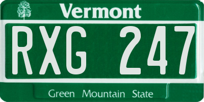 VT license plate RXG247