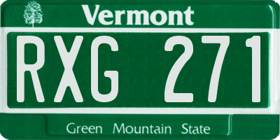 VT license plate RXG271