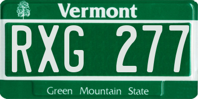 VT license plate RXG277