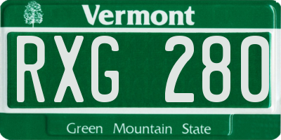 VT license plate RXG280