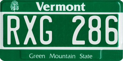 VT license plate RXG286