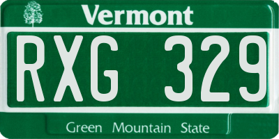 VT license plate RXG329