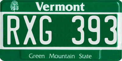 VT license plate RXG393