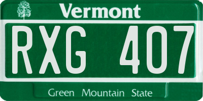 VT license plate RXG407