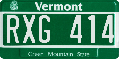 VT license plate RXG414