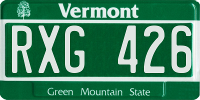VT license plate RXG426
