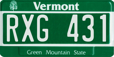 VT license plate RXG431