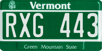 VT license plate RXG443