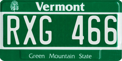 VT license plate RXG466