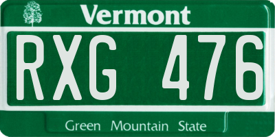 VT license plate RXG476