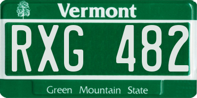 VT license plate RXG482