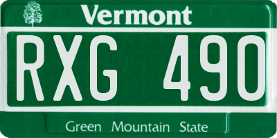VT license plate RXG490