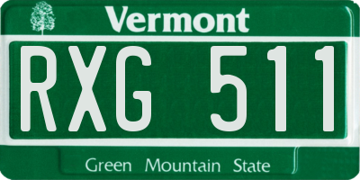 VT license plate RXG511