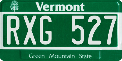 VT license plate RXG527