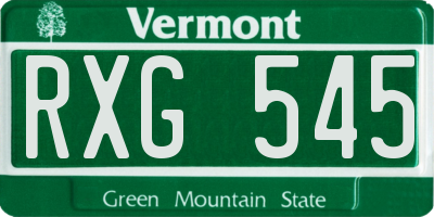 VT license plate RXG545