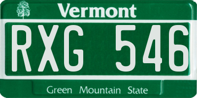 VT license plate RXG546