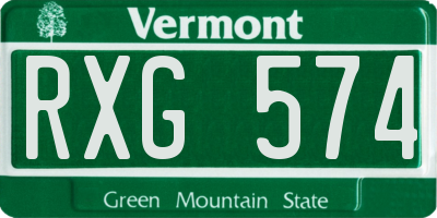 VT license plate RXG574