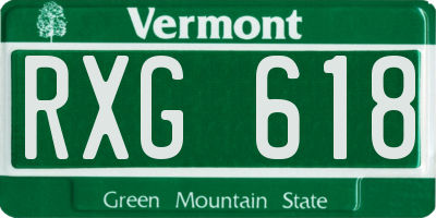 VT license plate RXG618