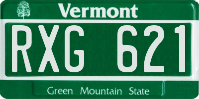 VT license plate RXG621