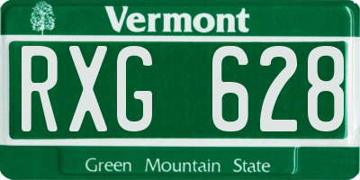 VT license plate RXG628