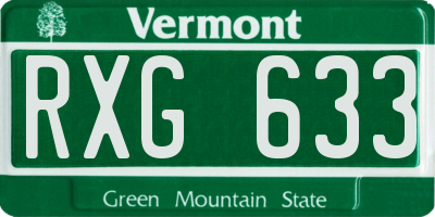 VT license plate RXG633