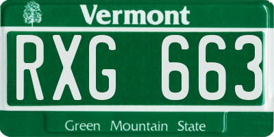 VT license plate RXG663