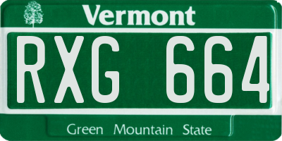 VT license plate RXG664