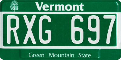 VT license plate RXG697