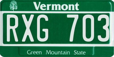 VT license plate RXG703