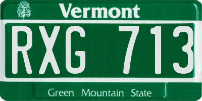 VT license plate RXG713
