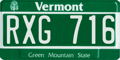 VT license plate RXG716